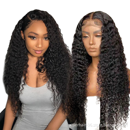 Wholesale Women 4X4 Lace Closure Body 13X6 Preplucked Water Curly Wave Human Hair Hd Lace Front Wigs Frontal For Black Women